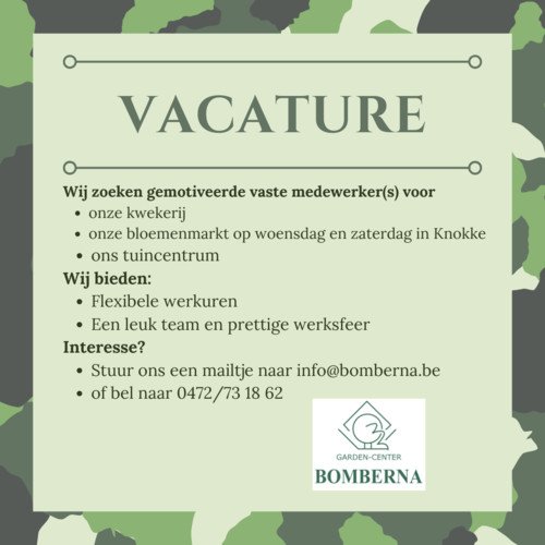 Vacature vaste medewerker